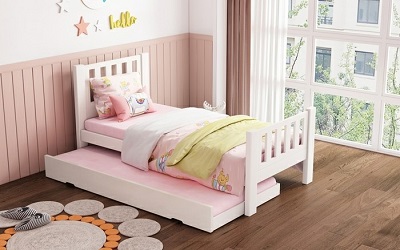 Ibenma modular bed system made of solid wood for children