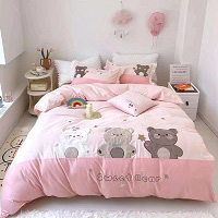 Children Bedsheet Set - Fitted Bedsheet - Cartoon Kids Bedding - Three Bear