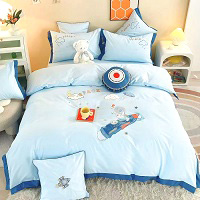 Fitted Children Bedsheet Set - Cartoon Bedsheet - Space Rocket - Kids Bedding