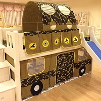 Children bunk bed curtain Forest Soldier