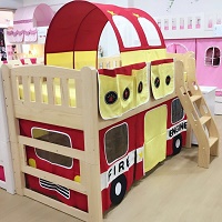 Children bunk bed curtain - Fire Engine
