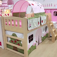 Bunk bed curtain - garden