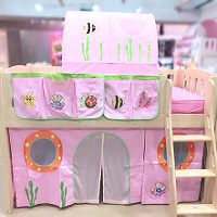 Children loft bed curtain - sea world - girl