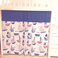 Bunk or Loft Bed Sliding Curtain - Sailing Boat