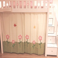 Bunk or Loft Bed Sliding Curtain - garden