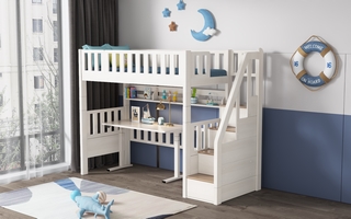 High Loft Bed with Desk - SM204B
