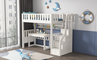 Kids Loft Bed - Storage Staircase - Modular Design - SM204B