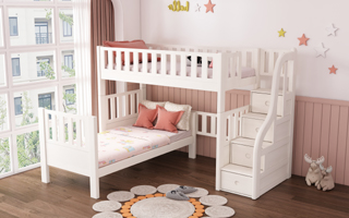 Loft Bed with Storage Staircase - Single and Super Single Size - L type - SM21B