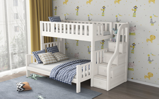 Queen Bunk Bed - Queen Size Bed - Child-friendly Storage Staircase - SM23L