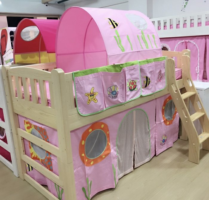 themed children bed and loft bed