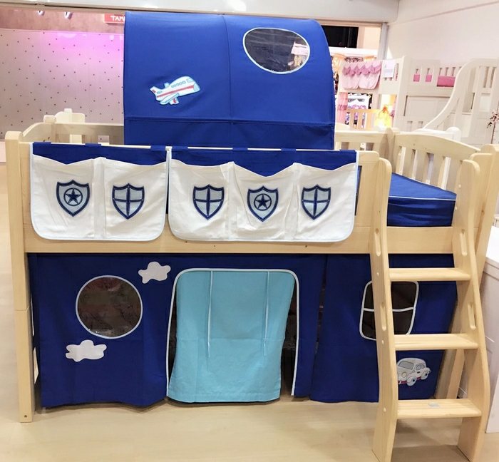 children bunk and loft bed curtain - police