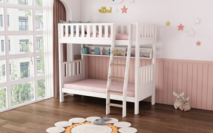 Ergonomic Bunk Bed for Children (SM202A white)
