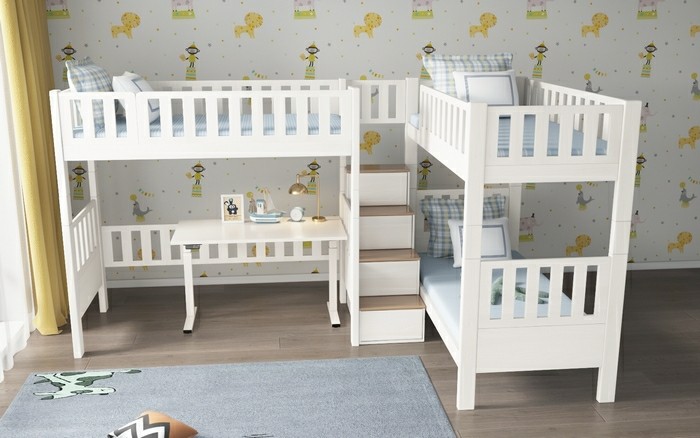 Bunk And Loft Bed - Corner Bunk Bed - L Shape