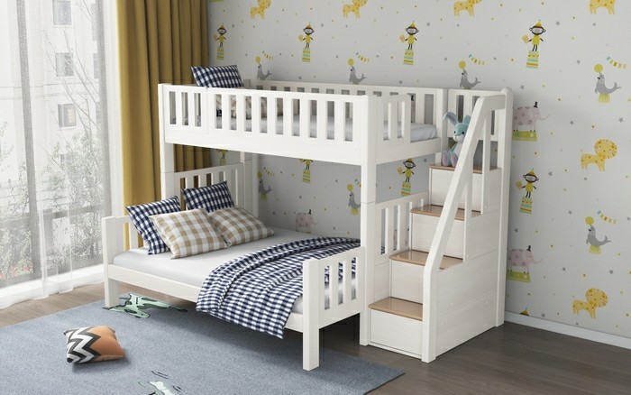 modular queen bunk bed, family bunk bed 