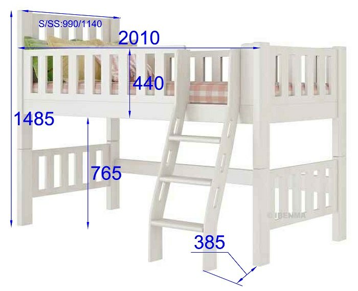 ibenma modular loft bed size