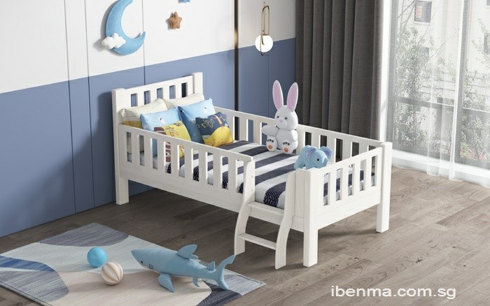 Convertible Kids Single Bed in White Finish