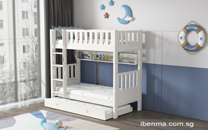 High Bunk Bed with Ergonomic Design for Kids