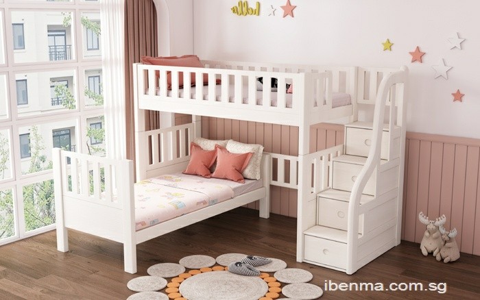 Mid Bunk and Loft Bed (L Type)